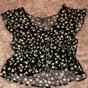 Black daisy blouse